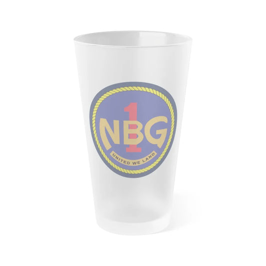 Naval Beach Group 1 (U.S. Navy) Frosted Pint Glass 16oz-Go Mug Yourself