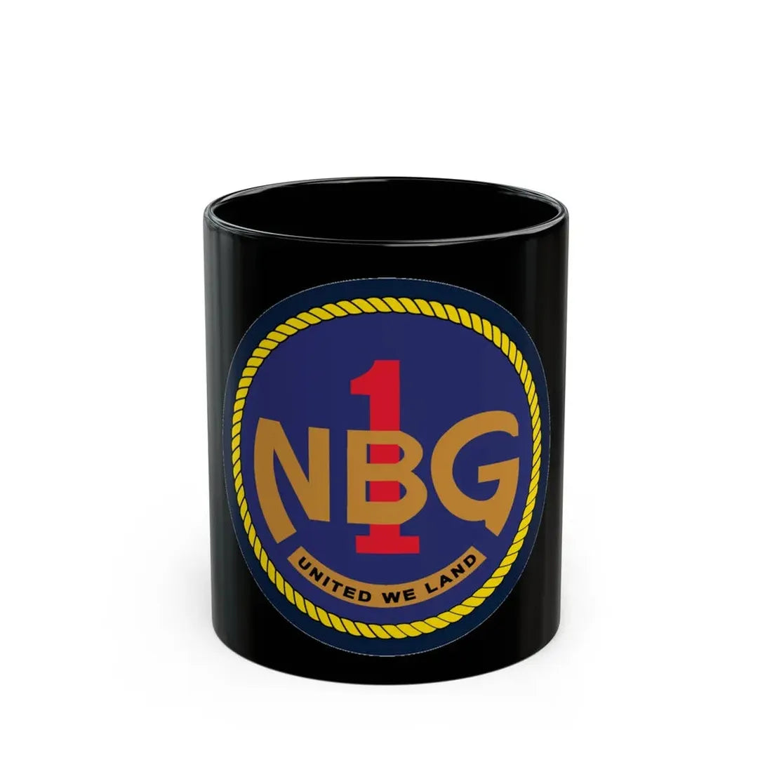 Naval Beach Group 1 (U.S. Navy) Black Coffee Mug 11oz - Go Mug Yourself