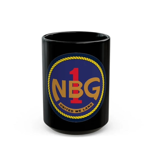 Naval Beach Group 1 (U.S. Navy) Black Coffee Mug 15oz - Go Mug Yourself