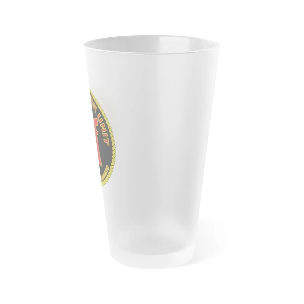 Naval Beach Unit 7 Circle (U.S. Navy) Frosted Pint Glass 16oz-Go Mug Yourself