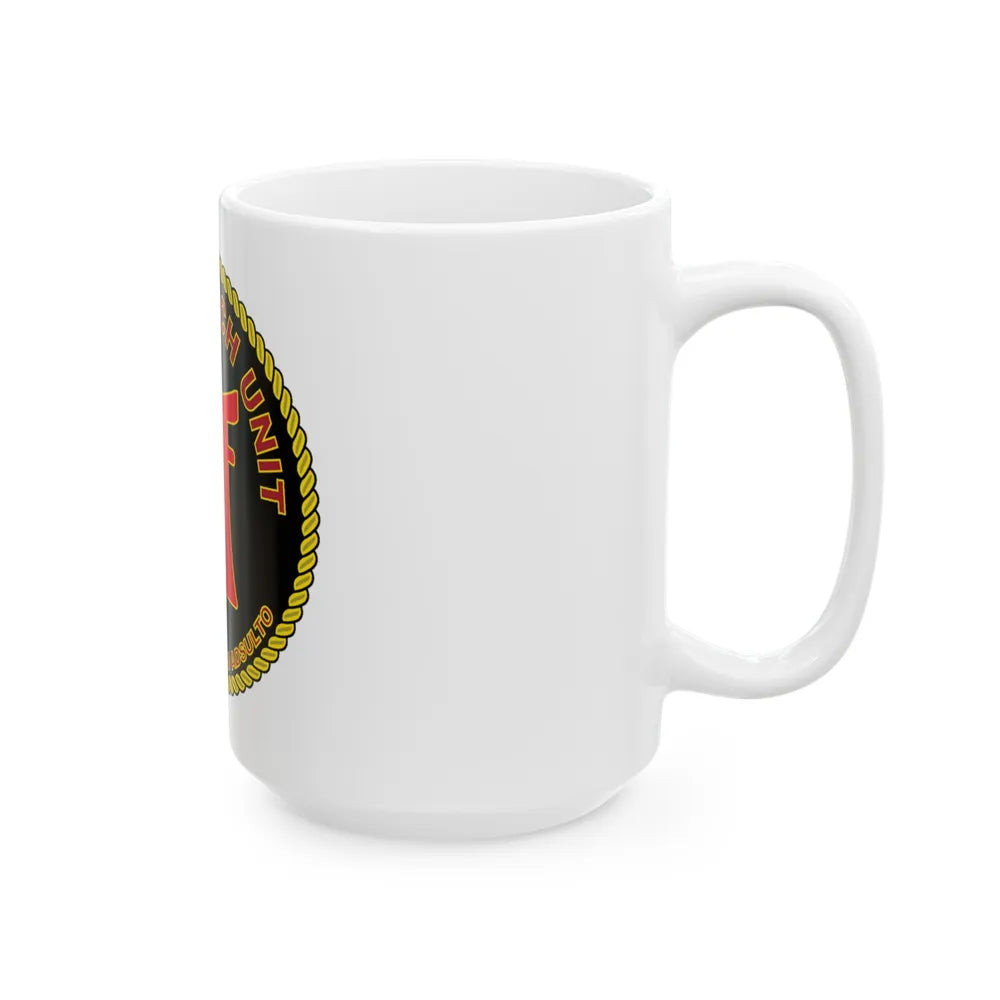 Naval Beach Unit 7 Circle (U.S. Navy) White Coffee Mug-Go Mug Yourself