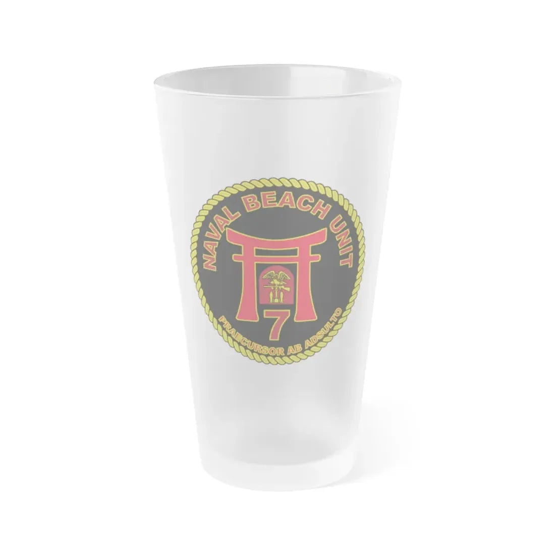 Naval Beach Unit 7 Circle (U.S. Navy) Frosted Pint Glass 16oz Default Title - Go Mug Yourself