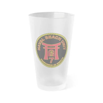 Naval Beach Unit 7 Circle (U.S. Navy) Frosted Pint Glass 16oz Default Title - Go Mug Yourself
