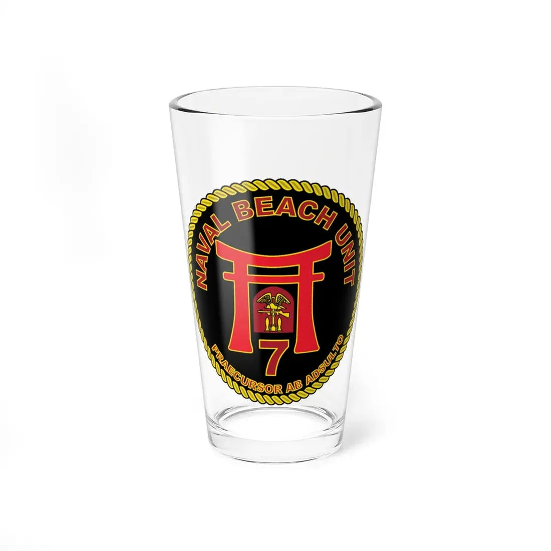 Naval Beach Unit 7 Circle (U.S. Navy) Pint Glass 16oz 16oz - Go Mug Yourself