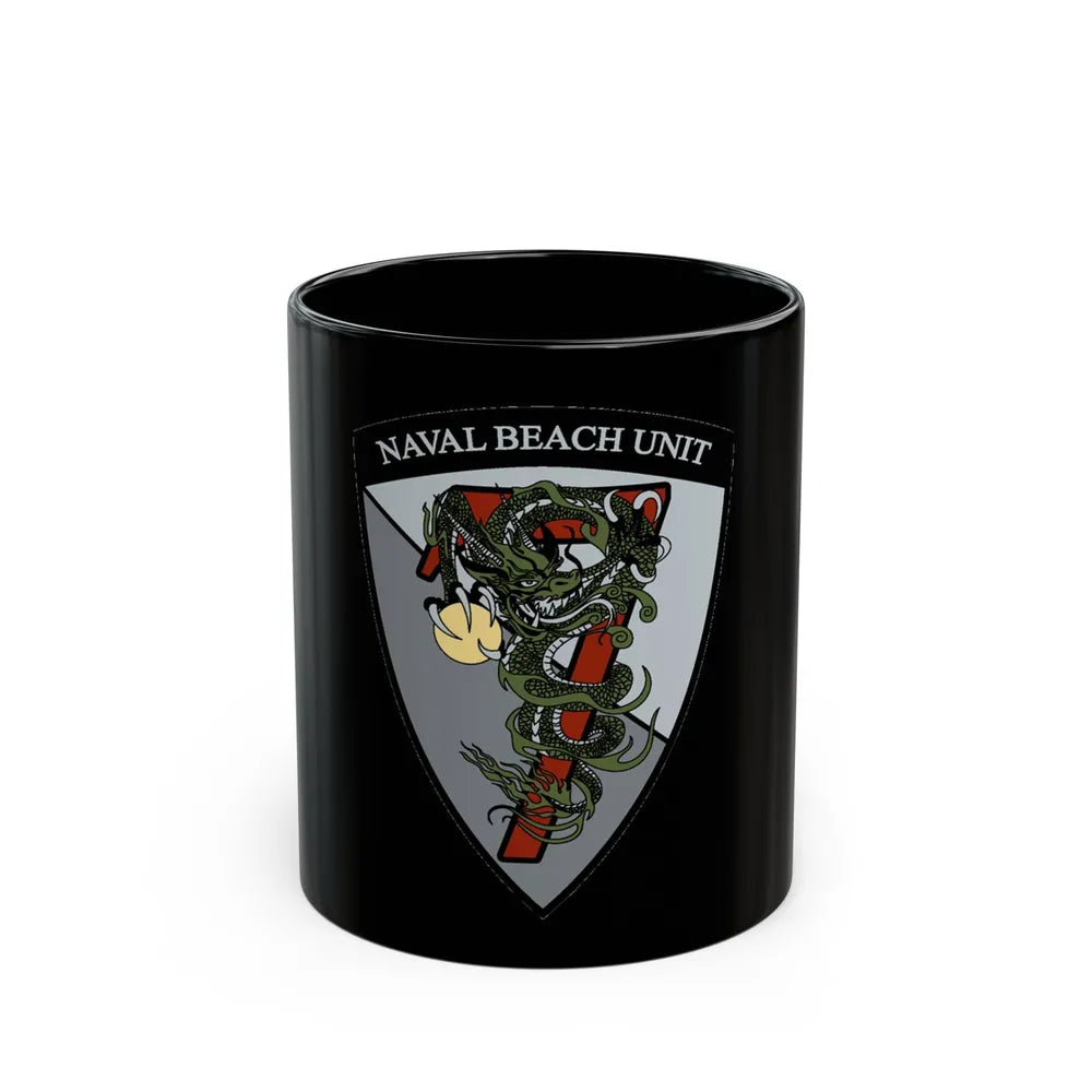 Naval Beach Unit 7 v2 Shield (U.S. Navy) Black Coffee Mug-11oz-Go Mug Yourself