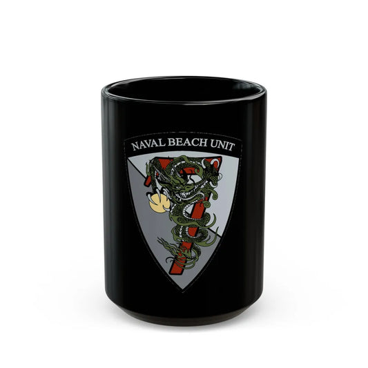 Naval Beach Unit 7 v2 Shield (U.S. Navy) Black Coffee Mug-15oz-Go Mug Yourself