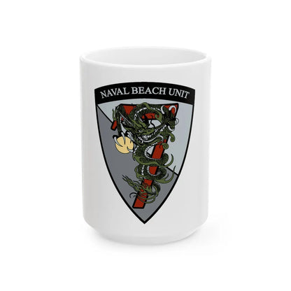 Naval Beach Unit 7 v2 Shield (U.S. Navy) White Coffee Mug-15oz-Go Mug Yourself