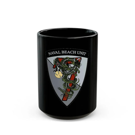Naval Beach Unit 7 v2 Shield (U.S. Navy) Black Coffee Mug 15oz - Go Mug Yourself