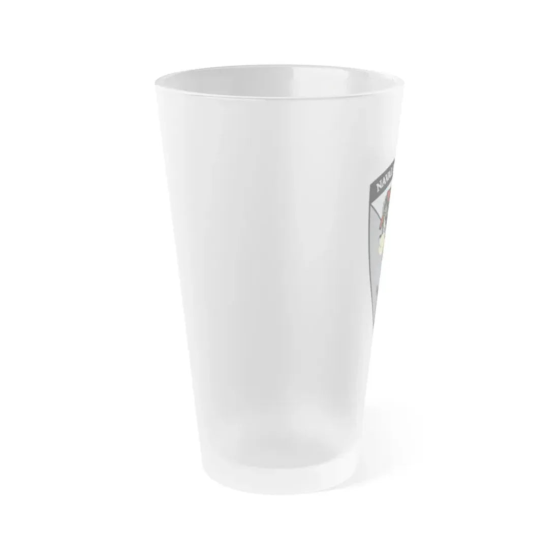 Naval Beach Unit 7 v2 Shield (U.S. Navy) Frosted Pint Glass 16oz - Go Mug Yourself