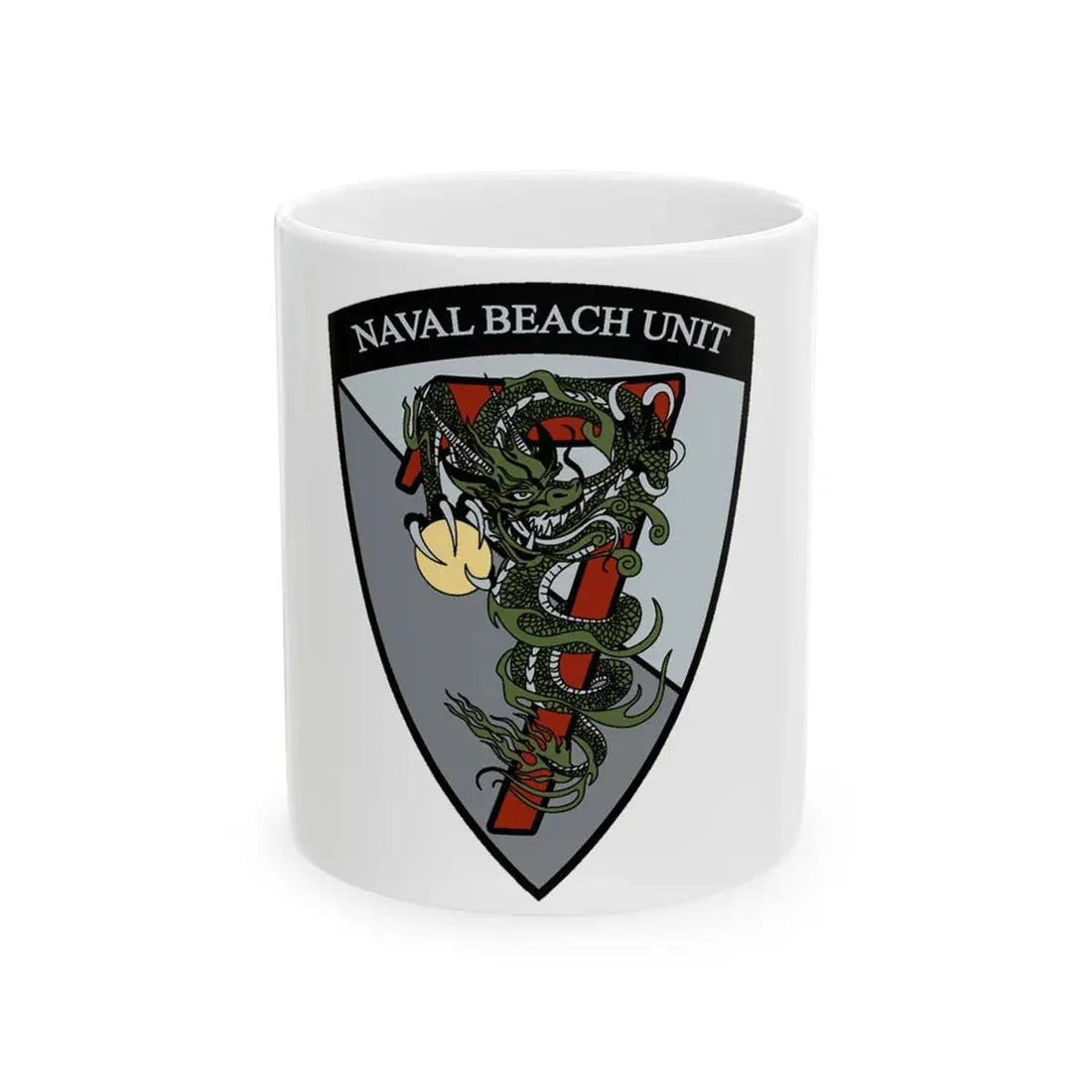 Naval Beach Unit 7 v2 Shield (U.S. Navy) White Coffee Mug 11oz - Go Mug Yourself