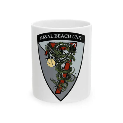 Naval Beach Unit 7 v2 Shield (U.S. Navy) White Coffee Mug 11oz - Go Mug Yourself