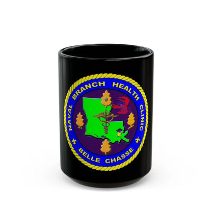 Naval Branch Health Clinic Belle Chasse (U.S. Navy) Black Coffee Mug-15oz-Go Mug Yourself