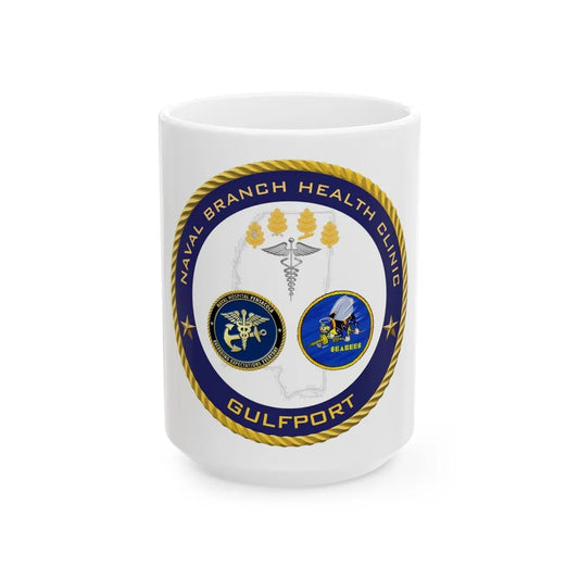 Naval Branch Health Clinic Gulfport (U.S. Navy) White Coffee Mug-15oz-Go Mug Yourself