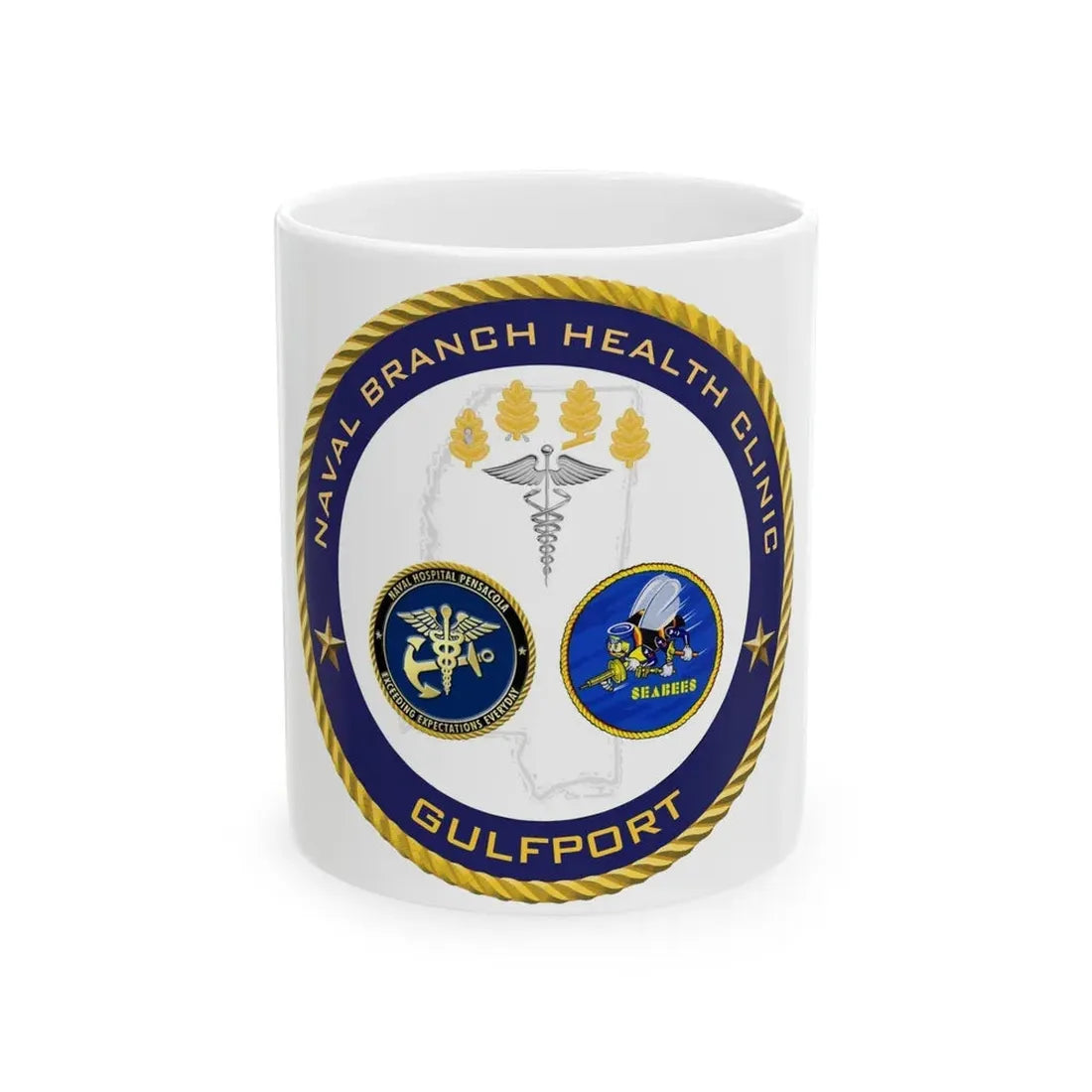 Naval Branch Health Clinic Gulfport (U.S. Navy) White Coffee Mug 11oz - Go Mug Yourself