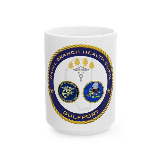 Naval Branch Health Clinic Gulfport (U.S. Navy) White Coffee Mug 15oz - Go Mug Yourself