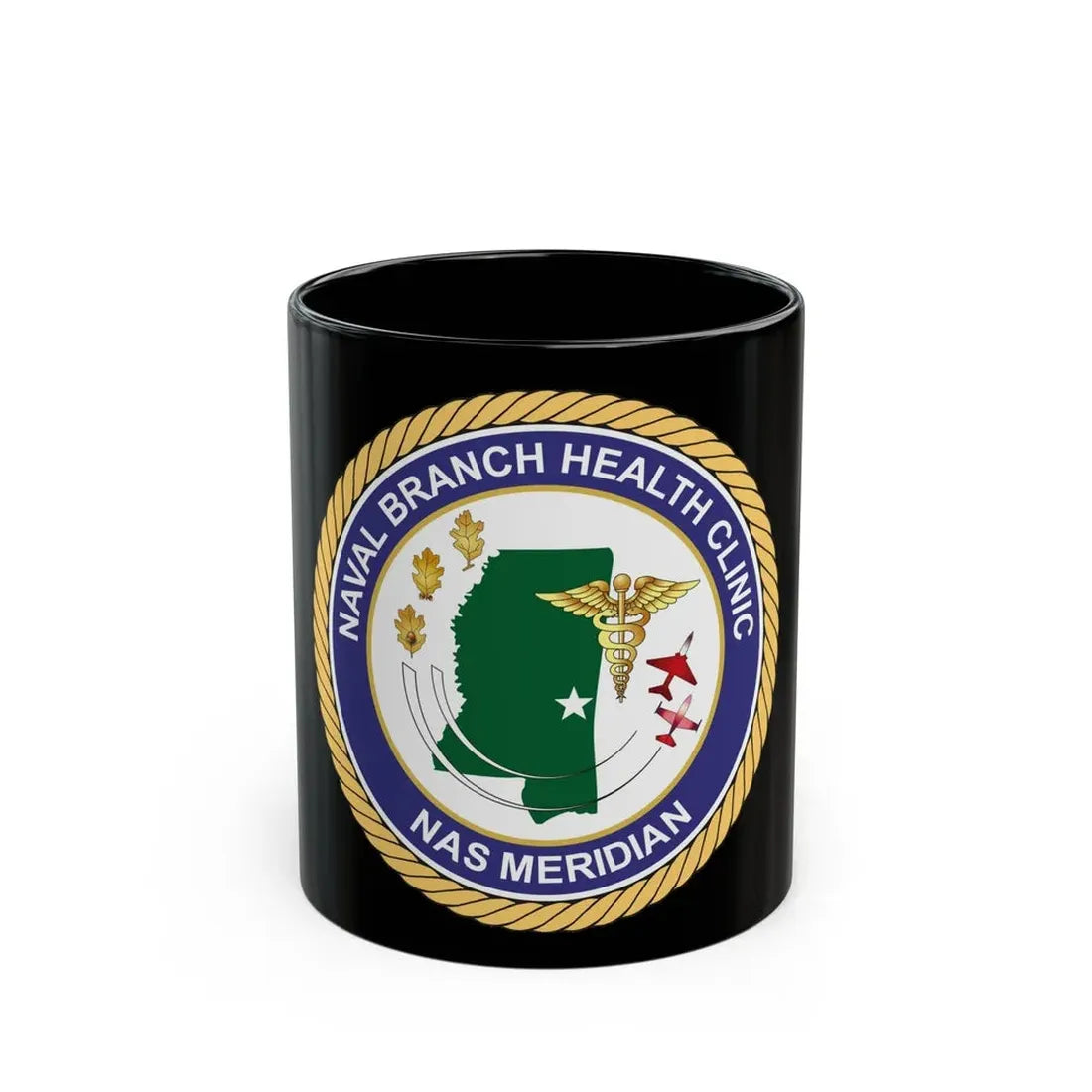 Naval Branch Health Clinic Naval Air Station Meridian1 (U.S. Navy) Black Coffee Mug 11oz - Go Mug Yourself