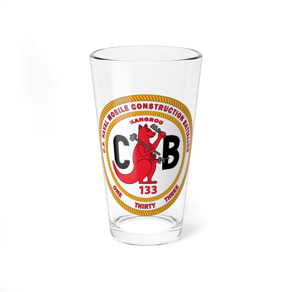 Naval Construction Battalion 133 Seabee (U.S. Navy) Pint Glass 16oz-16oz-Go Mug Yourself