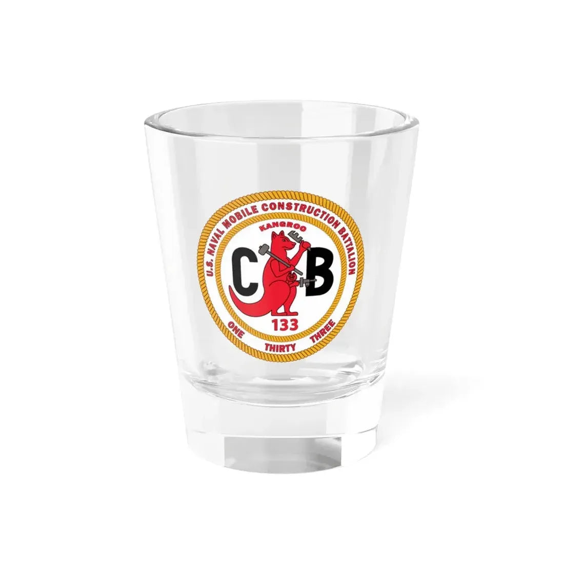 Naval Construction Battalion 133 Seabee (U.S. Navy) Shot Glass 1.5oz 1.5oz - Go Mug Yourself