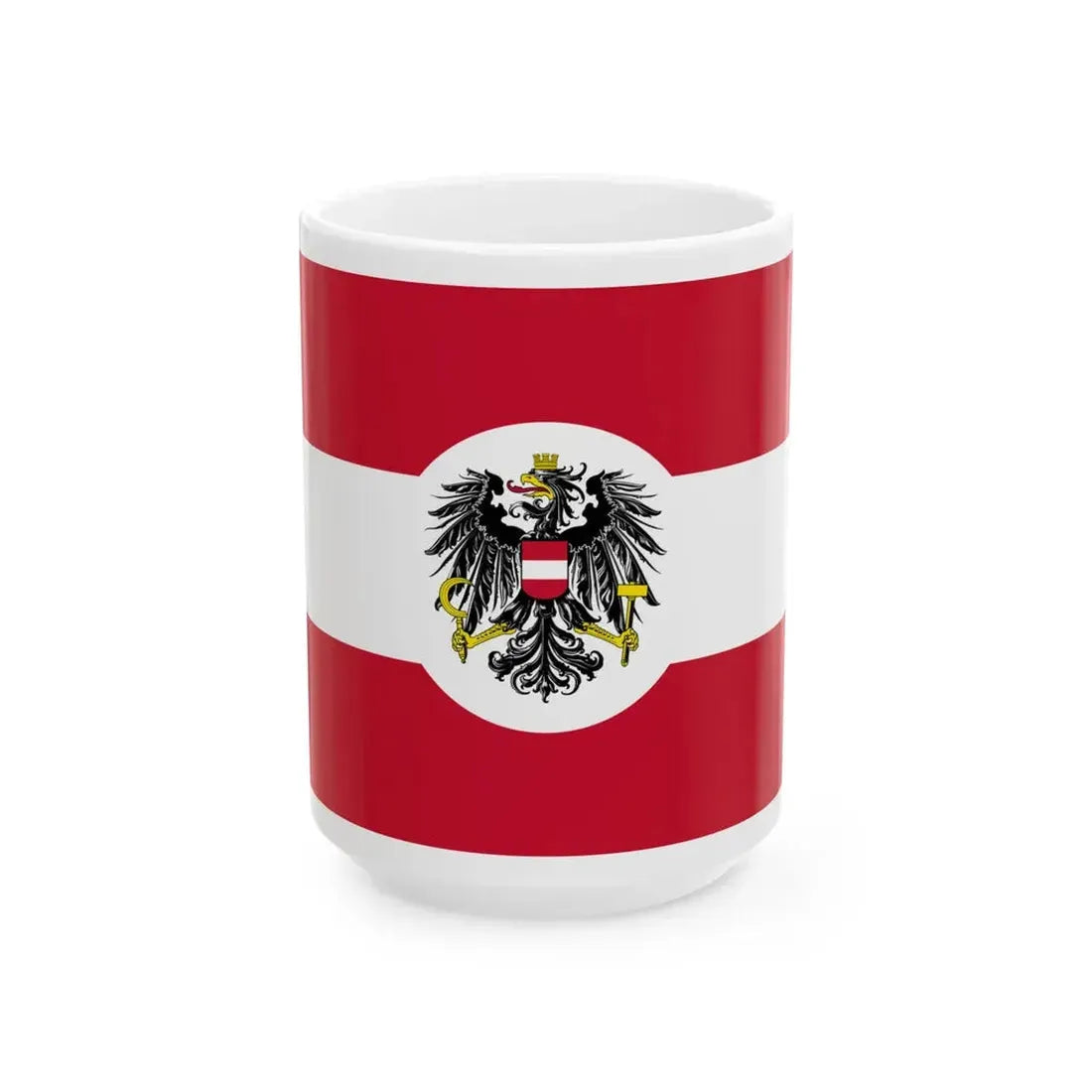 Naval Ensign and Jack of Austria 1926-1934 or 1935 (Austria) White Coffee Mug 15oz - Go Mug Yourself