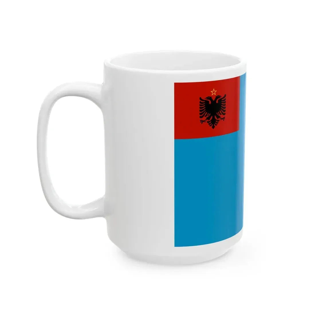 Naval Ensign of Albania 1954-1958 (Albania) White Coffee Mug - Go Mug Yourself