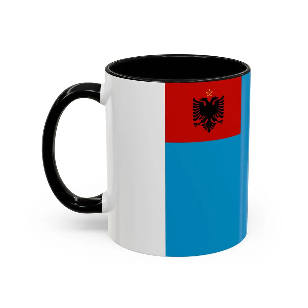 Naval Ensign of Albania 1954 to 1958 - Accent Coffee Mug - Go Mug Yourself