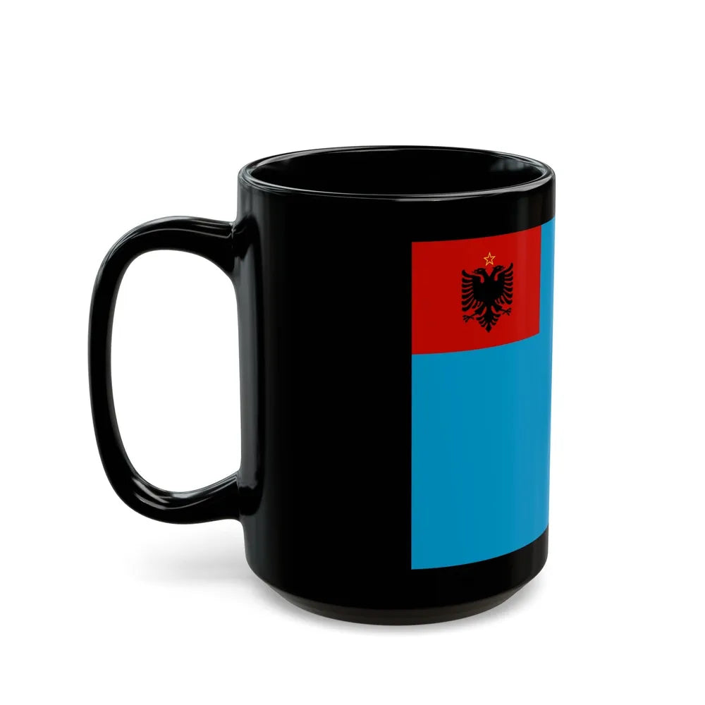 Naval Ensign of Albania 1954 to 1958 - Black Coffee Mug-Go Mug Yourself