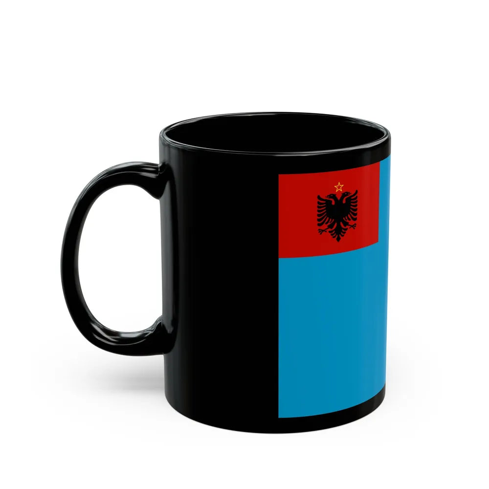 Naval Ensign of Albania 1954 to 1958 - Black Coffee Mug-Go Mug Yourself