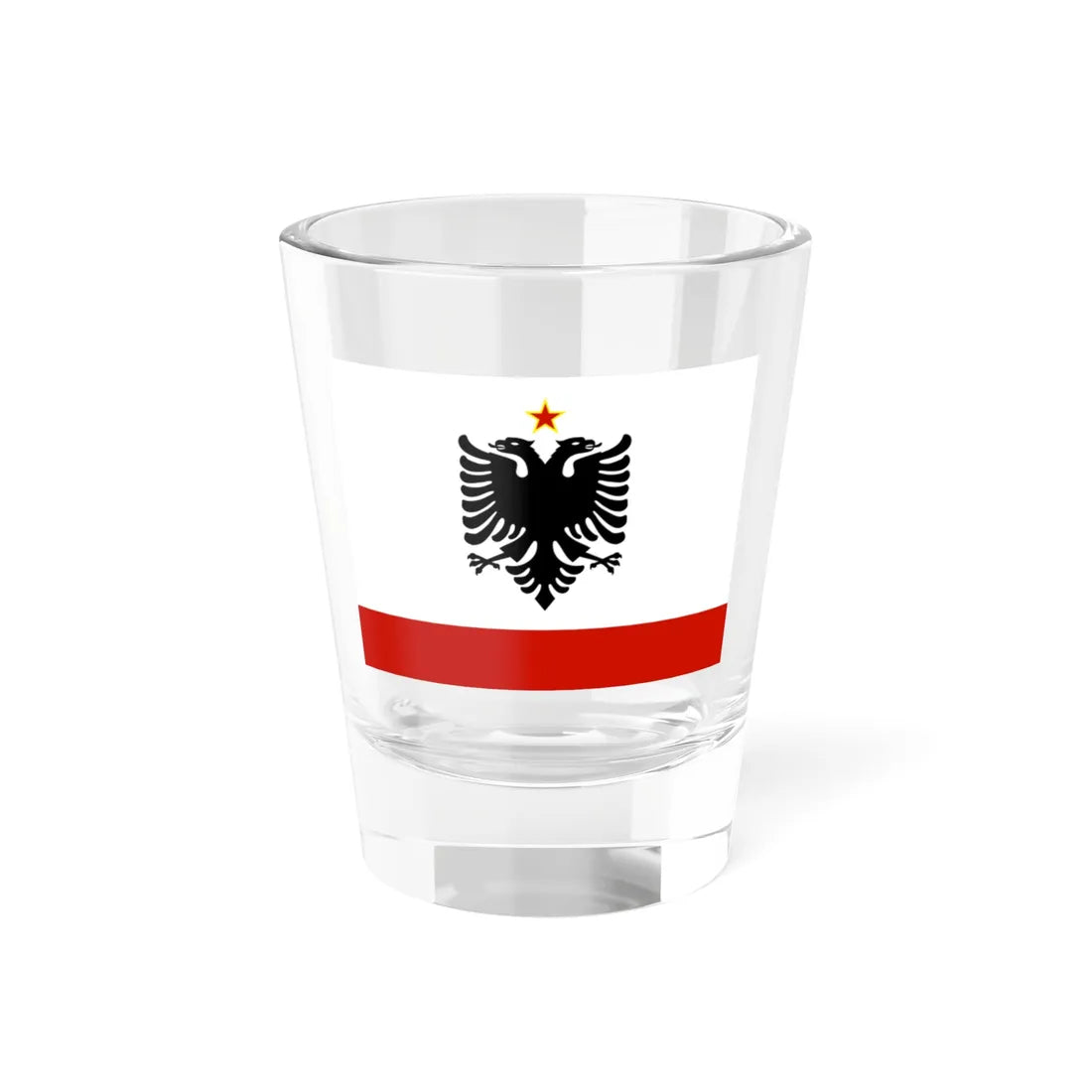 Naval Ensign of Albania 1958-1992 (Albania) Shot Glass 1.5oz 1.5oz - Go Mug Yourself