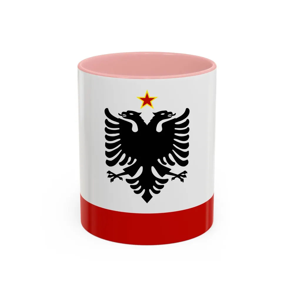 Naval Ensign of Albania 1958 to 1992 - Accent Coffee Mug 11oz Pink - Go Mug Yourself
