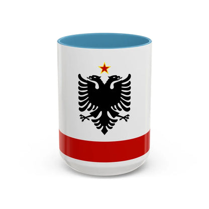 Naval Ensign of Albania 1958 to 1992 - Accent Coffee Mug 15oz Light Blue - Go Mug Yourself