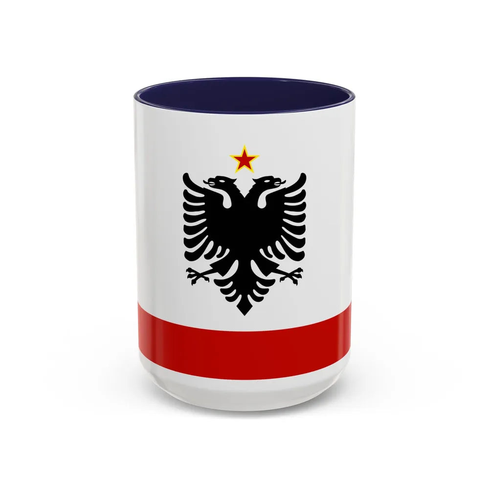 Naval Ensign of Albania 1958 to 1992 - Accent Coffee Mug 15oz Navy - Go Mug Yourself