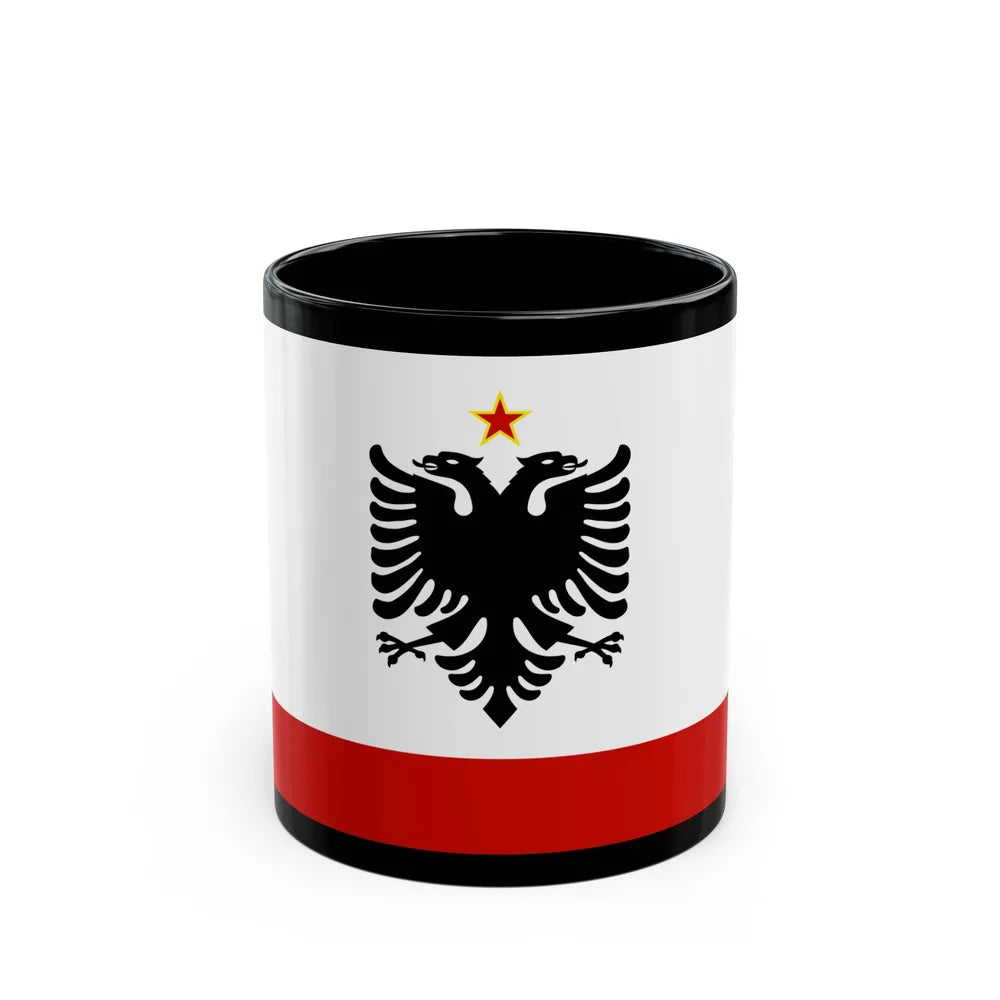 Naval Ensign of Albania 1958 to 1992 - Black Coffee Mug-11oz-Go Mug Yourself