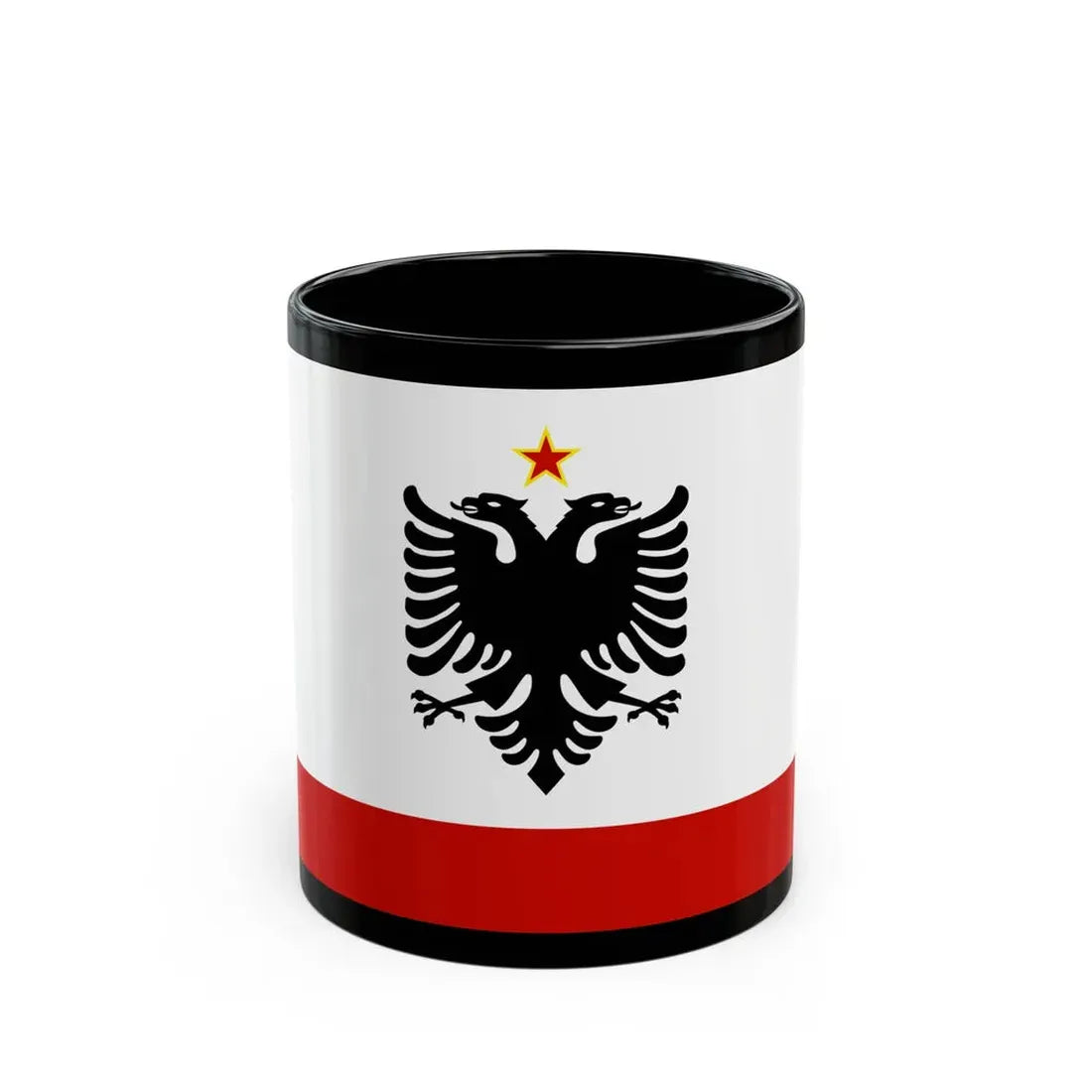 Naval Ensign of Albania 1958 to 1992 - Black Coffee Mug 11oz - Go Mug Yourself