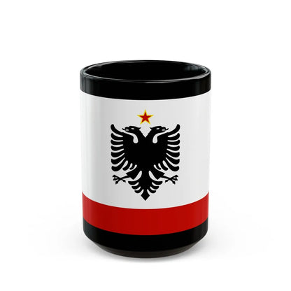 Naval Ensign of Albania 1958 to 1992 - Black Coffee Mug-15oz-Go Mug Yourself