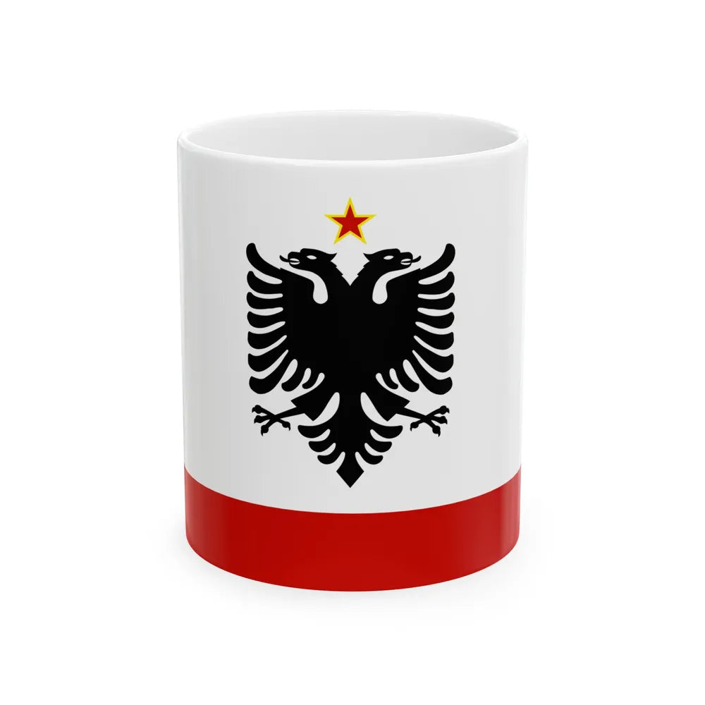 Naval Ensign of Albania 1958 to 1992 - White Coffee Mug-11oz-Go Mug Yourself