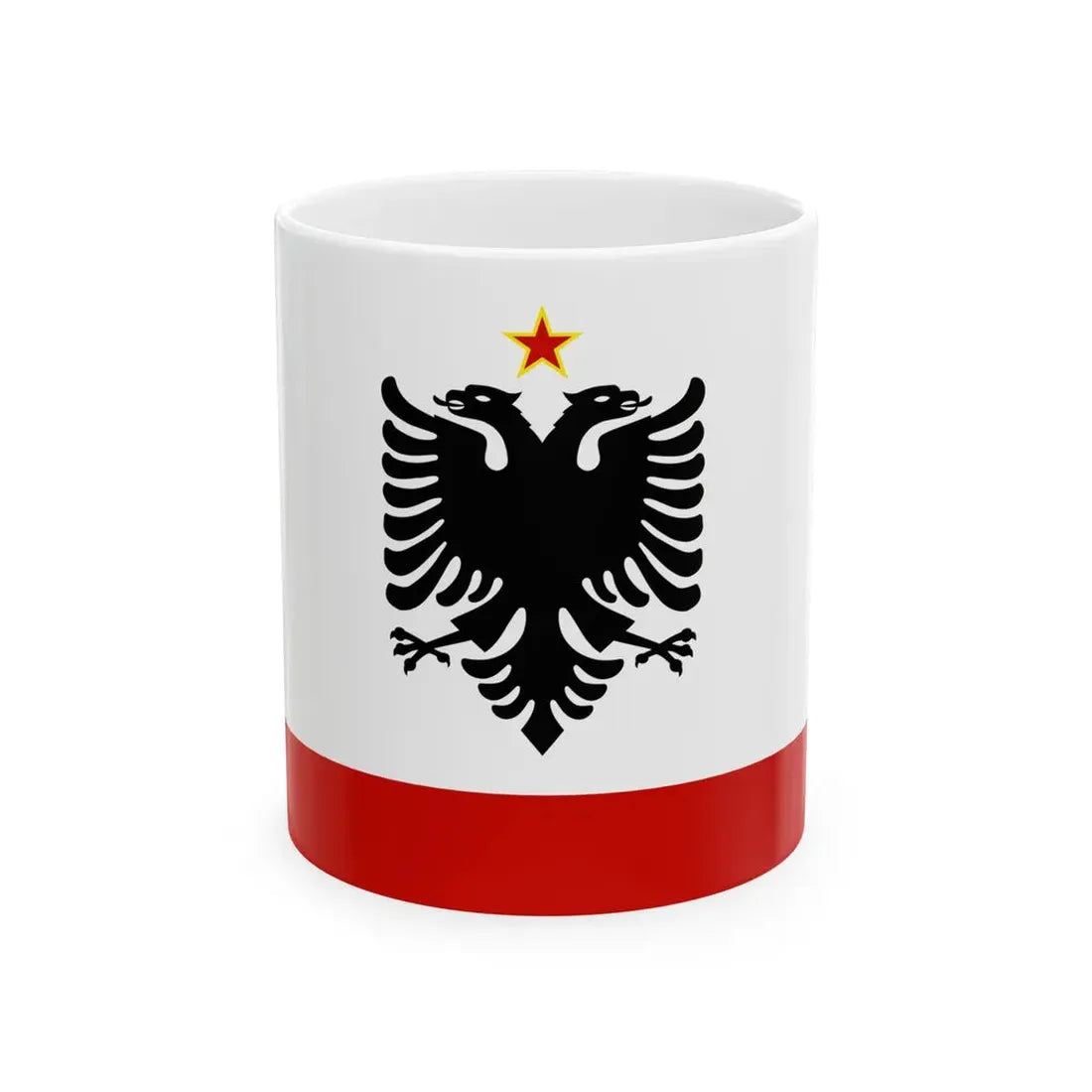 Naval Ensign of Albania 1958 to 1992 - White Coffee Mug 11oz - Go Mug Yourself