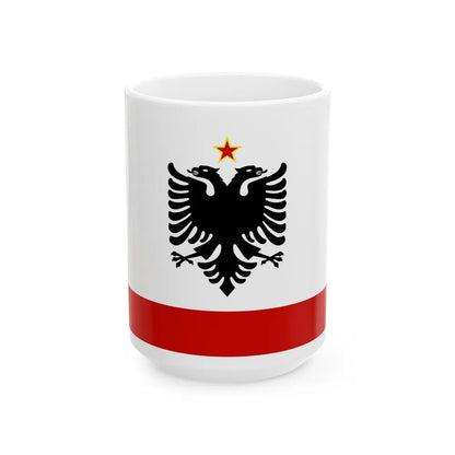 Naval Ensign of Albania 1958 to 1992 - White Coffee Mug-15oz-Go Mug Yourself