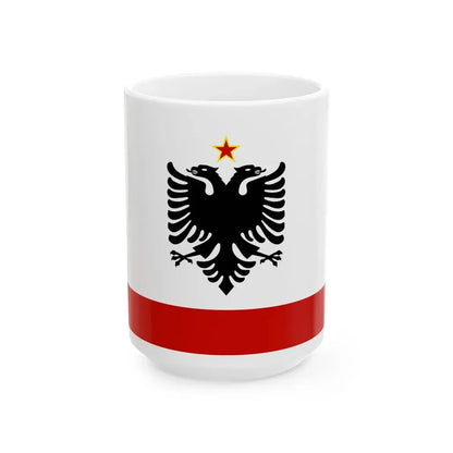 Naval Ensign of Albania 1958 to 1992 - White Coffee Mug 15oz - Go Mug Yourself