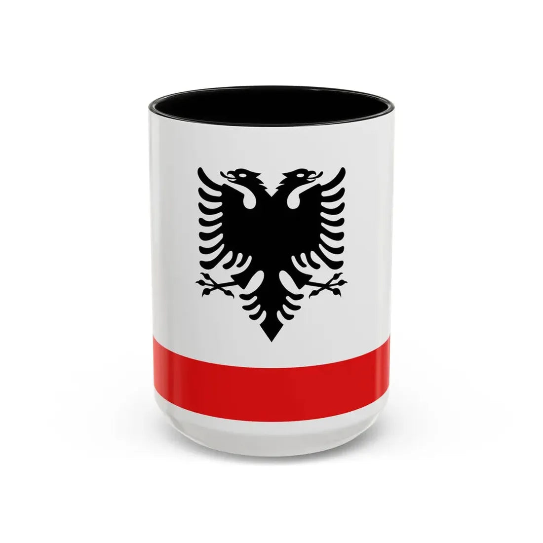 Naval Ensign of Albania - Accent Coffee Mug 15oz Black - Go Mug Yourself