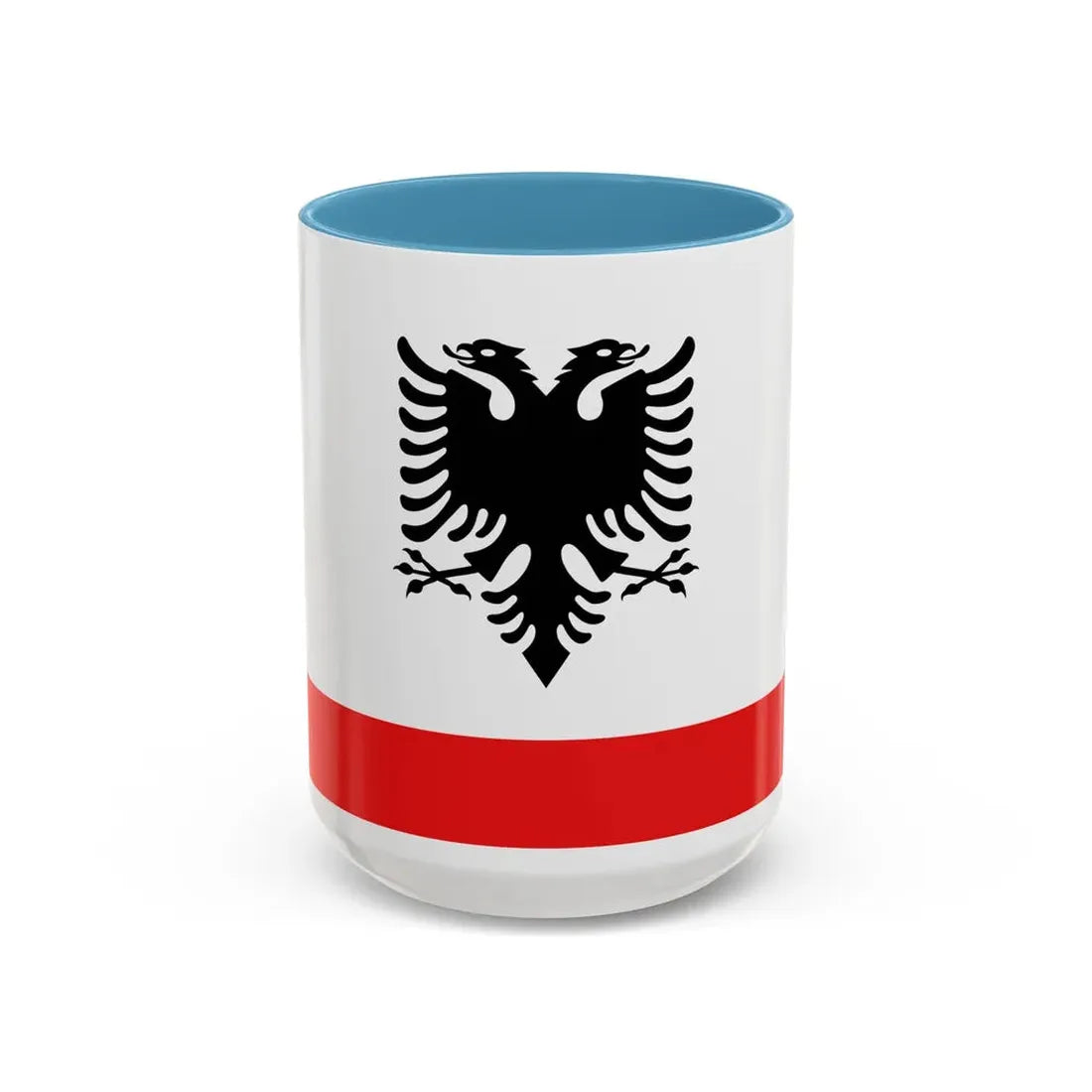 Naval Ensign of Albania - Accent Coffee Mug 15oz Light Blue - Go Mug Yourself