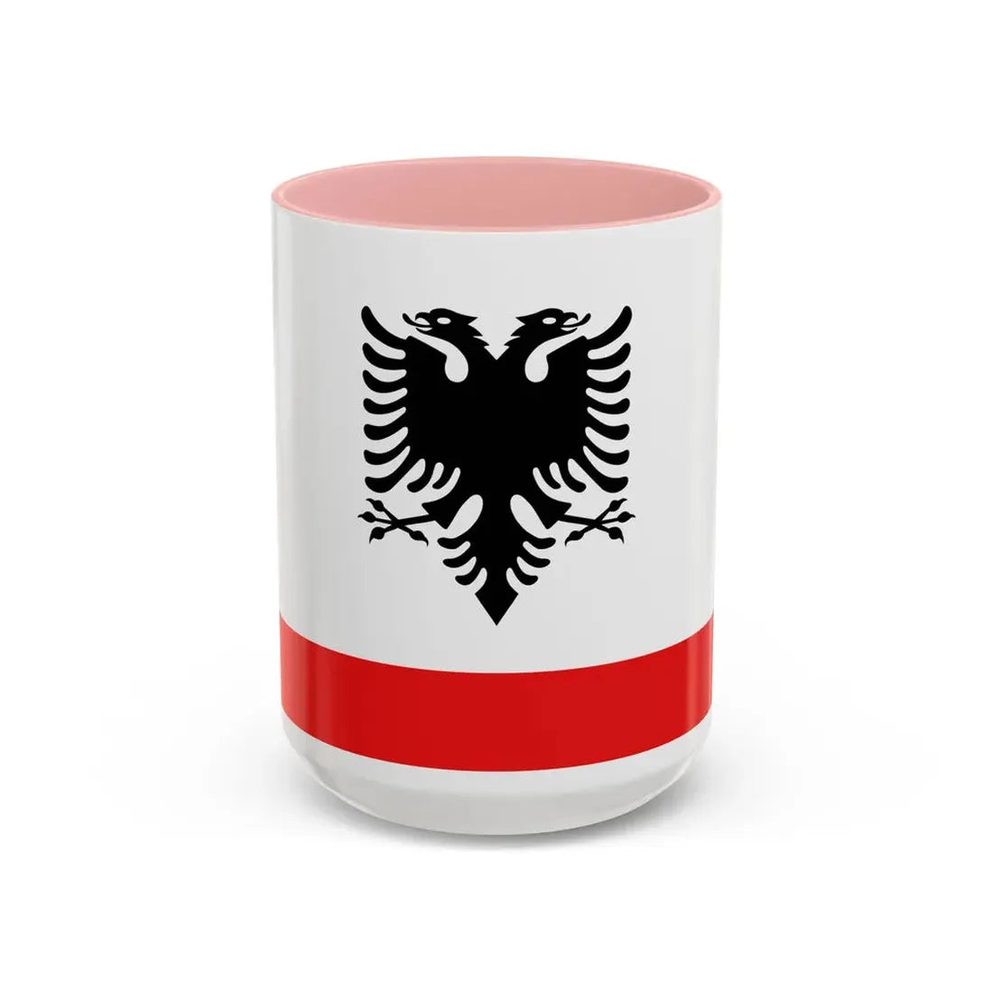 Naval Ensign of Albania - Accent Coffee Mug 15oz Pink - Go Mug Yourself