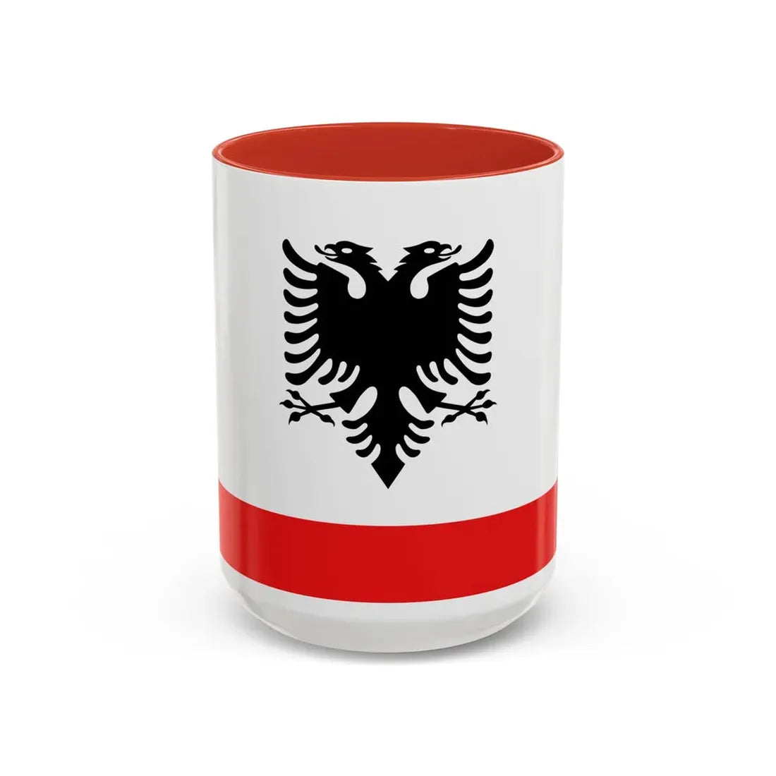 Naval Ensign of Albania - Accent Coffee Mug 15oz Red - Go Mug Yourself