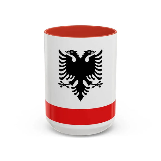 Naval Ensign of Albania - Accent Coffee Mug 15oz Red - Go Mug Yourself