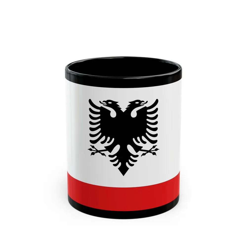 Naval Ensign of Albania - Black Coffee Mug-11oz-Go Mug Yourself