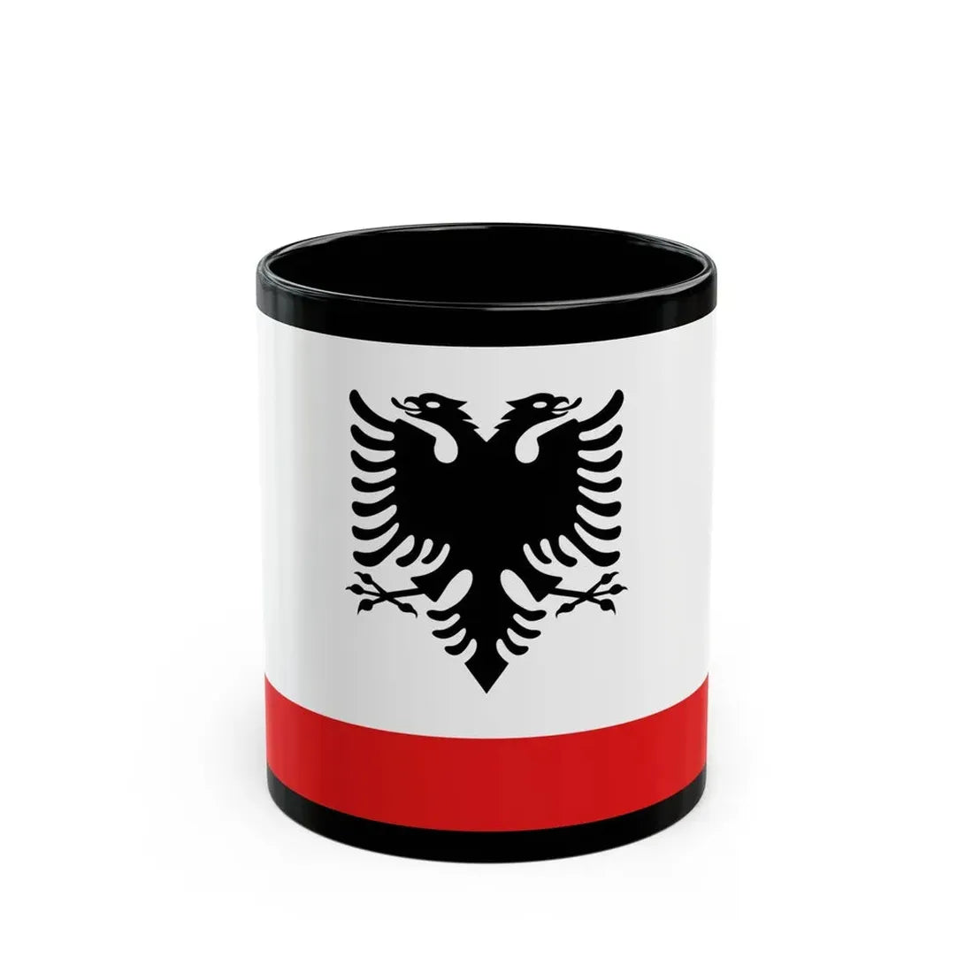 Naval Ensign of Albania - Black Coffee Mug 11oz - Go Mug Yourself