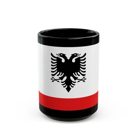 Naval Ensign of Albania - Black Coffee Mug-15oz-Go Mug Yourself