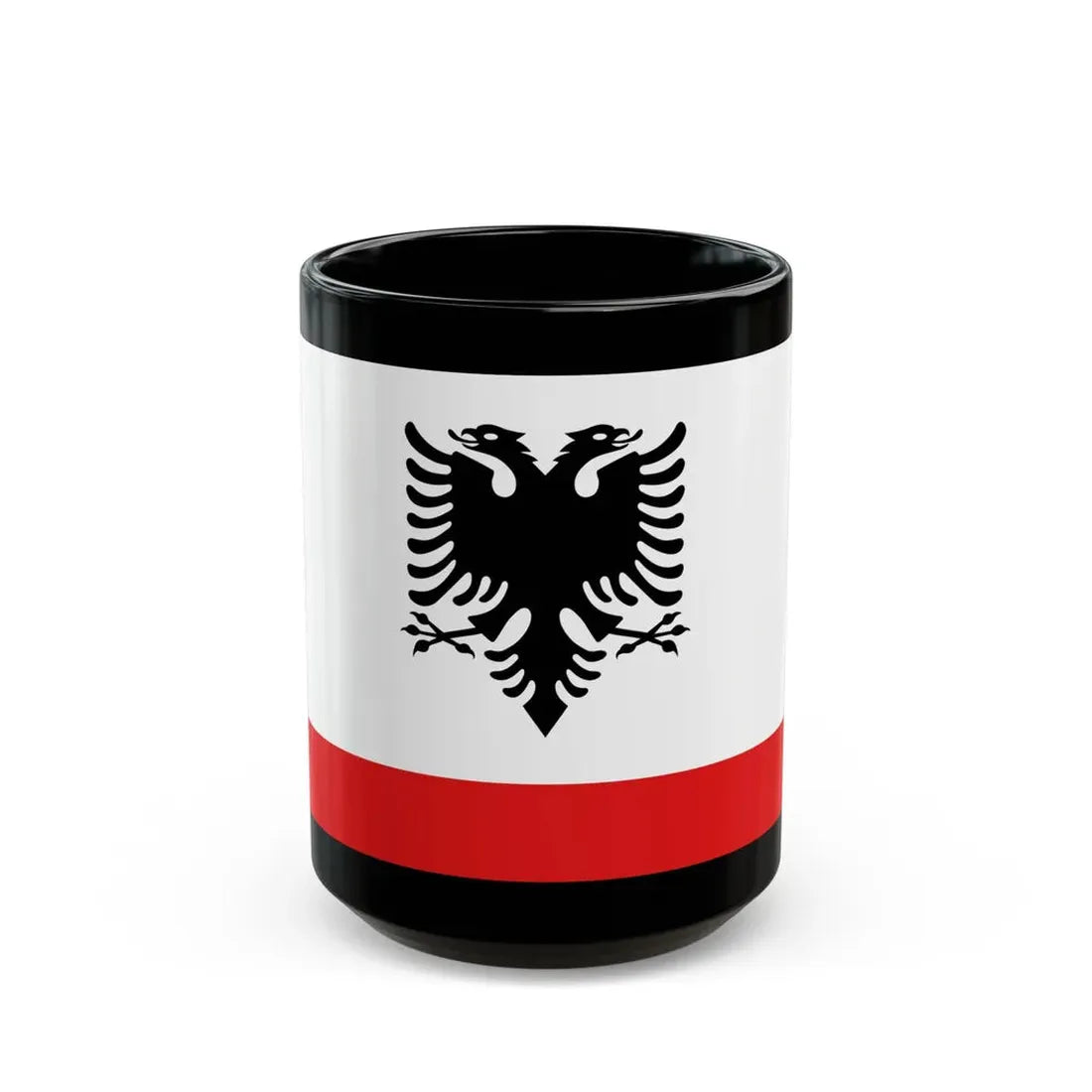 Naval Ensign of Albania - Black Coffee Mug 15oz - Go Mug Yourself