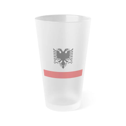 Naval Ensign of Albania - Frosted Pint Glass 16oz-16oz-Frosted-Go Mug Yourself