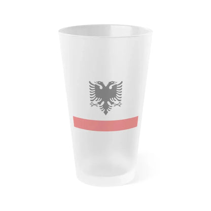 Naval Ensign of Albania - Frosted Pint Glass 16oz 16oz Frosted - Go Mug Yourself