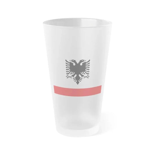 Naval Ensign of Albania - Frosted Pint Glass 16oz 16oz Frosted - Go Mug Yourself
